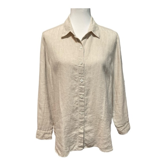 J. Jill Linen Button Front Top Size SP - Picture 1 of 5